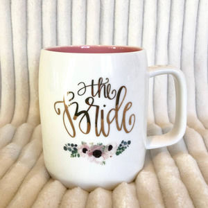 Mary Square The Bride Floral Wedding Mug In White Gold New